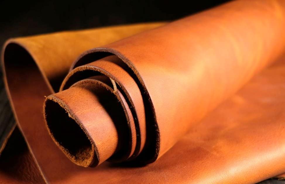 The Tannery Finished Full Grain Buffalo Genuine Leather Hides Crafts | Home Decor Leather Crafts Tooling Sewing Hobby Workshop Crafting Leather Hides Bourbon Brown 12x12