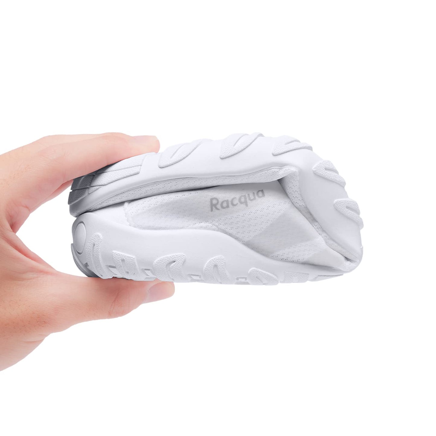 Racqua Womens Swim Water Shoes Quick Dry Barefoot Aqua Shoes Lightweight Beach Surf Diving Kayak Yoga Outdoor Sports White 7 W/6 M