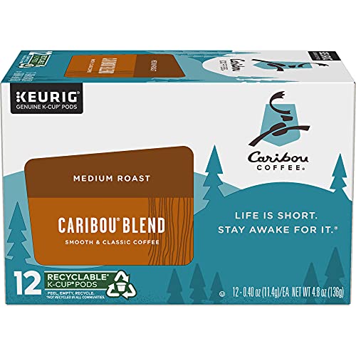 Caribou Coffee Caribou Blend Keurig Single-Serve K-Cup Pod, Medium Roast Coffee, 12 Count