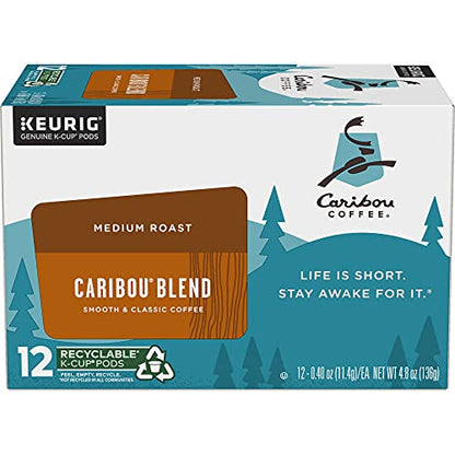 Caribou Coffee Caribou Blend Keurig Single-Serve K-Cup Pod, Medium Roast Coffee, 12 Count