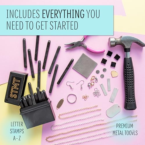 STMT D.I.Y. Hand Stamped , DIY Personalized Stamp Jewelry, Great Teenage Birthday Gift, Unique Handmade Jewelry & Name Plates, Bead Kits for Kids, Teens & Adults Ages 14+