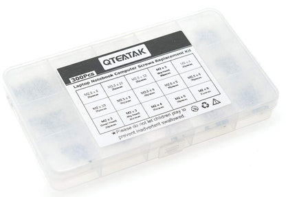 QTEATAK 300Pcs Black Laptop Notebook Computer Replacement Screws Kit for Lenovo Toshiba Gateway Samsung HP IBM Dell Sony Acer Asus SSD Hard Disk SATA