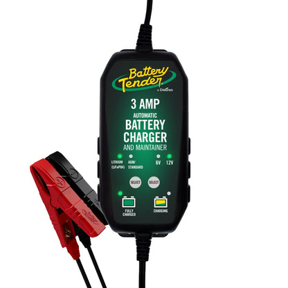 Battery Tender 3 AMP Battery Charger and Maintainer - Automotive Switchable 12V or 6V Smart Automatic for Cars SUVs and Trucks - Lead Acid, AGM, Gel, & Lithium Battery Charger - 022-0202-COS