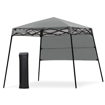 Tangkula 7x7 Ft Pop Up Canopy, Slant Leg Outdoor Tent with Carry Bag & 4 Stakes, Compact Portable for Hiking Camping Fishing & Picnic (7'x7' Base, 6'x6' Top)