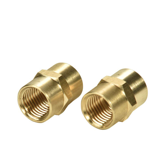 Sanpaint 2 Pack 1/4" x 1/4" NPT Coupler, Brass Female Pipe Fitting (I.D x I.D: 1/2'' x 1/2'')