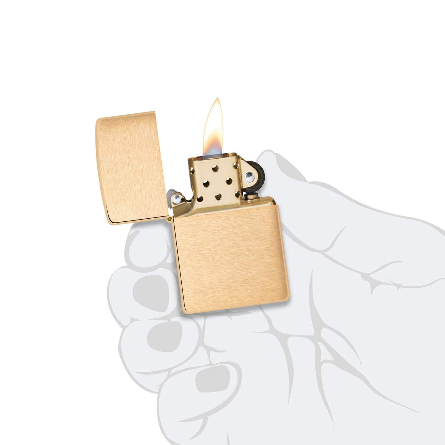 Zippo Lighter Solid brass with brushed finish