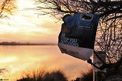 Sawyer Products SP160 One Gallon Gravity Water Filtration System w/Dual-Threaded Mini Filter, Blue/White/Clear