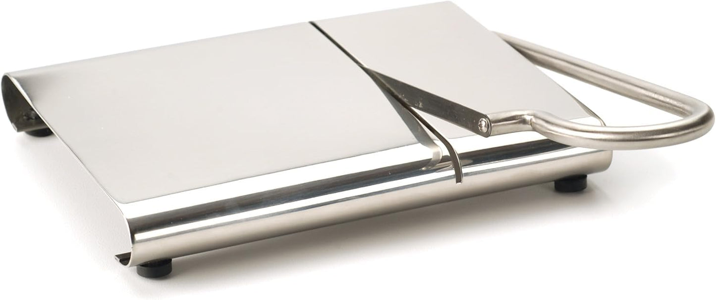 RSVP International Endurance Collection Cheese Slicer, Guillotine Style Sleek Modern Design, Stainless Steel Blade, Non-Skid Feet, Dishwasher Safe, 7x5.25" Base, 4" Blade