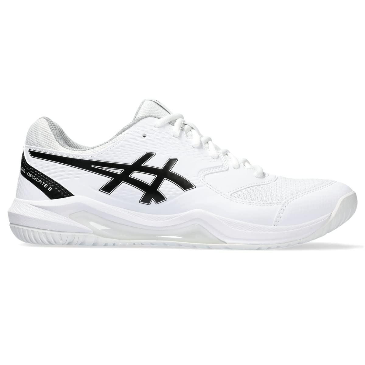 ASICS Men's Gel-Dedicate 8 Tennis Shoes, 11, White/Black