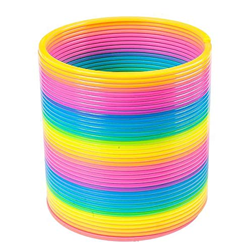 The Dreidel Company Jumbo Rainbow Plastic Coil Spring, Party Favor for Kids, Individually Wrapped, 7" (175mm) Spring (Single)