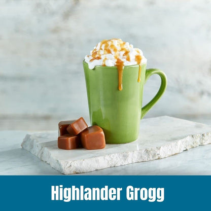 Door County Coffee Highlander Grogg DECAF Flavored Whole Bean - 10 oz Bag - Medium Roast - 100% Specialty Arabica - Flavored Gourmet - Highlander Grogg DECAF
