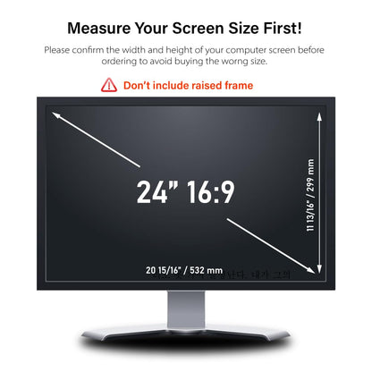 24 Inch - 16:9 Aspect Ratio - Computer Privacy Screen Filter for Widescreen Monitor - Anti-Glare - Protects Eyes from Harmful Glare and Blue Light [WELINC™ Light]