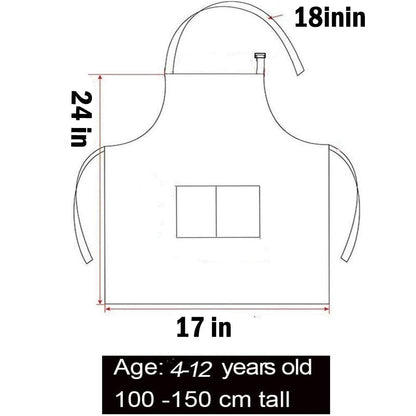 Tamicy 10 Pieces Kids Chef Hat and Apron Set - Child Kitchen Bib Aprons with Pockets Girls Boys Chef Hats for Cooking Baking Gardening Painting Wear (Rose Red,Green,Blue,Orange,Purple)