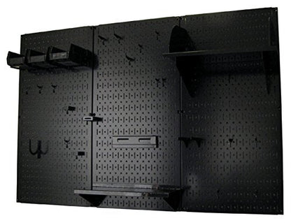 Wall Control Pegboard Organizer 4 ft. Metal Pegboard Standard Tool Storage Kit with Black Toolboard and Black Accessories