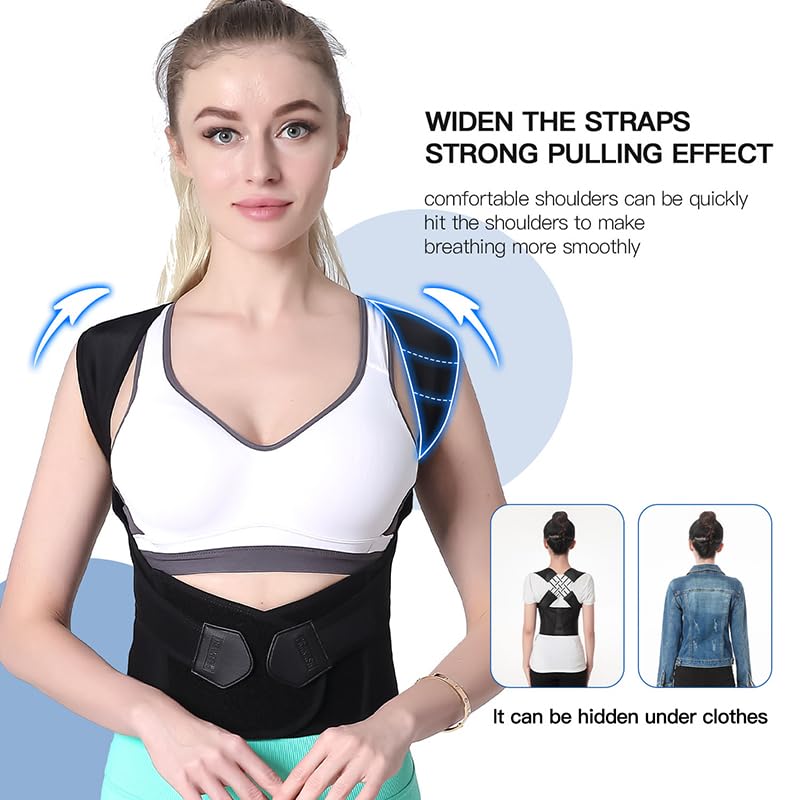 VOKOKOYA Posture Corrector for Women and Men,Adjustable Shoulder Straightener,Back Support Brace,Upper Spine scoliosis, hunchback