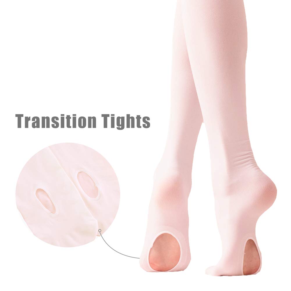 Stelle Girls Women Ballet Dance Convertible Tights Ultra Soft Pro Transition Tights (BP, 9-14years)