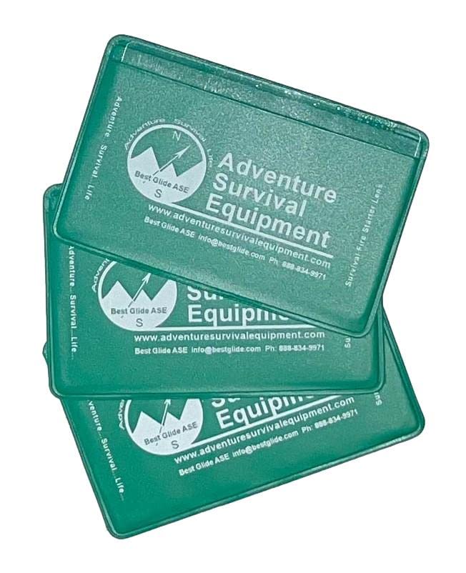 Best Glide ASE Credit Card Size Fresnel Lens Fire Starter and Magnifier Lenses (3 Pack - Green)
