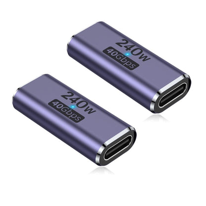 AuviPal 240W USB C Coupler (2 Pack), USB Type C Female to Female Adapter Extender Compatible with Thunderbolt 4/3 Support up to 240W Charging, 40Gbps Data Transfer and 8K@60Hz Video