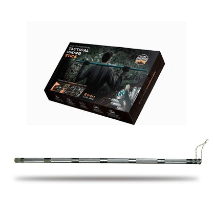 Prime Adventure Hiking Tactical Stick Walking Staff - Outdoor Multitool Gear Trekking Pole Collapsible Retractable Premium 15 in 1 | 8 Tubes