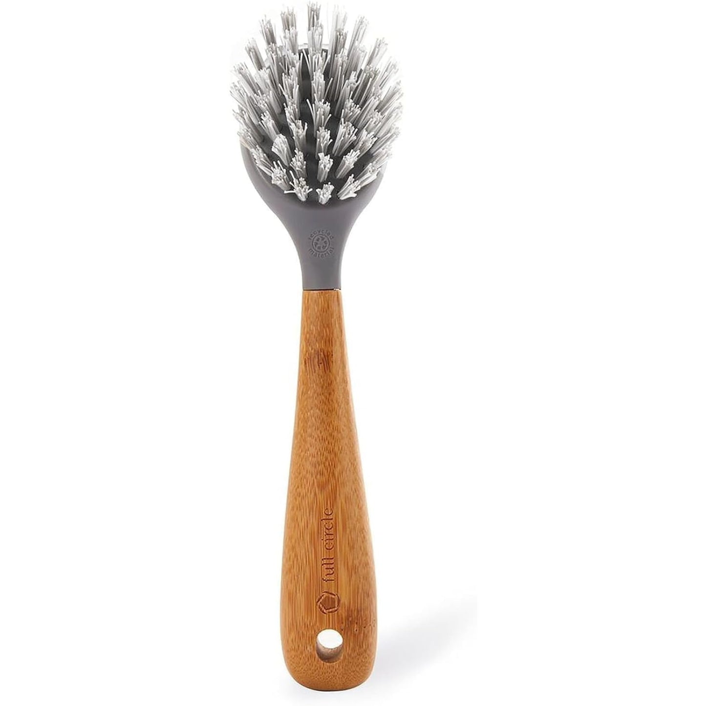 Full Circle Home Cast Iron Scrub Brush for Cookware, Dishes, Pots, Sinks - Sustainably Sourced with Bamboo Handle