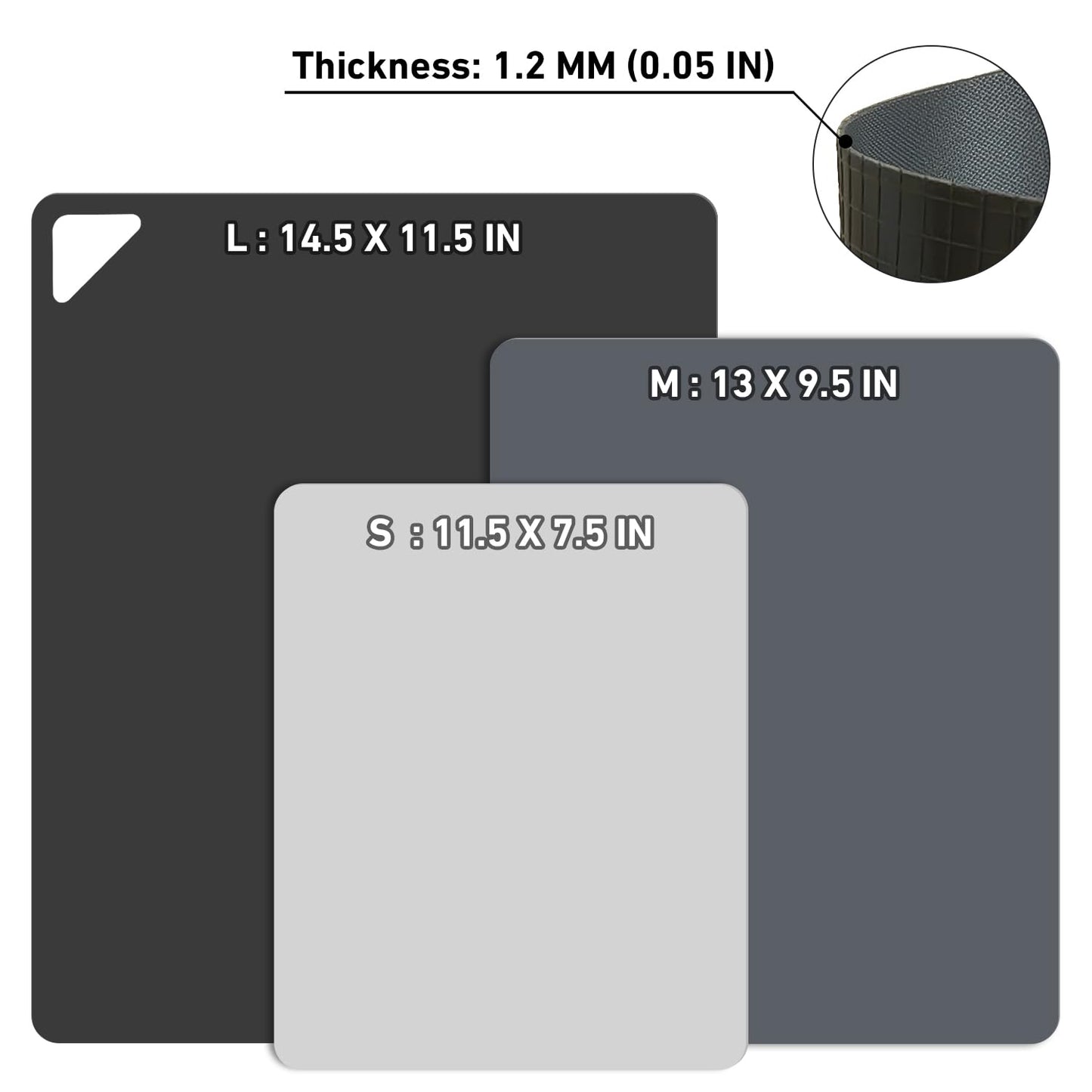 WK Flexible Plastic Cutting Boards Mats for Kitchen, Flexible Non Slip Cutting Mat, Thin Cutting Sheets, BPA Free, Dishwasher Safe, Multi Sizes