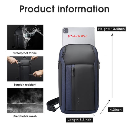 BANGE Shoulder Bag for Men, Waterproof Crossbody Sling Backpack for Men… (7566Blue)