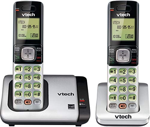 VTech CS6719-2 2-Handset Cordless Phone with Caller ID/Call Waiting, Handset Intercom & Backlit Display/Keypad, Silver