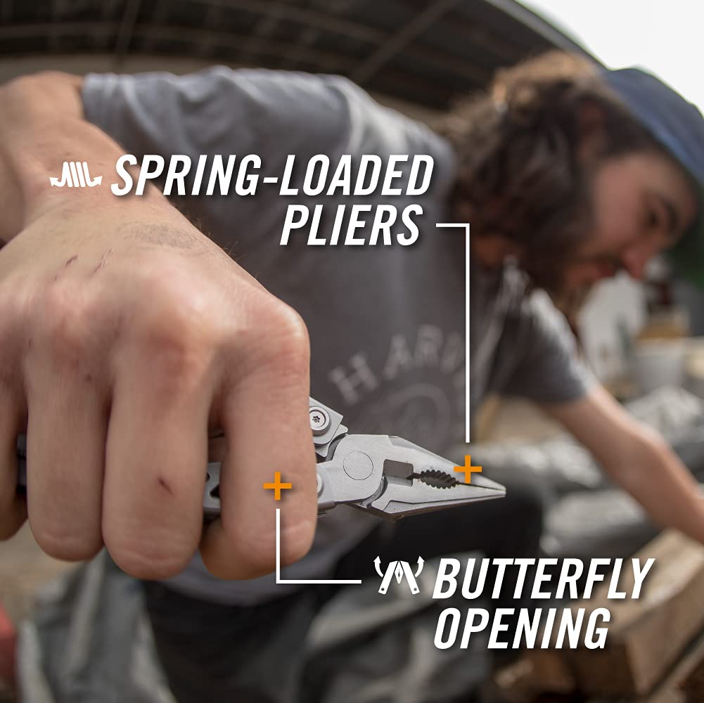 Gerber Gear Suspension-NXT 15-in-1 EDC Multi tool with Pocket Knife, Needle Nose Pliers and Wire Stripper Tools, Gifts for Men, Survival and Camping Gear, Stainless Steel