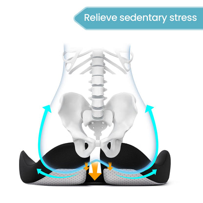 Extra Large Memory Seat Cushion for Office Chair Pressure Relief Sciatica & Tailbone Pain Relief Memory Foam Firm Coccyx Pad for Long Sitting, for Office Chair, Gaming Chair and Car Seat, Black