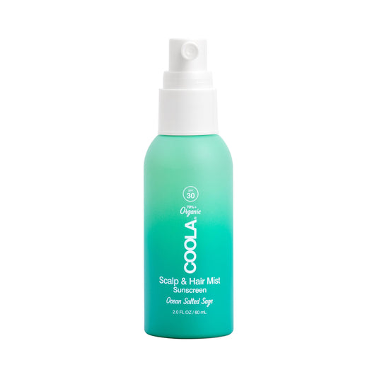 COOLA Organic Scalp Spray & Hair Sunscreen Mist with SPF 30, Dermatologist Tested Hair Care for Daily Protection, Vegan and Gluten Free, Ocean Salted Sage, 2 Fl Oz