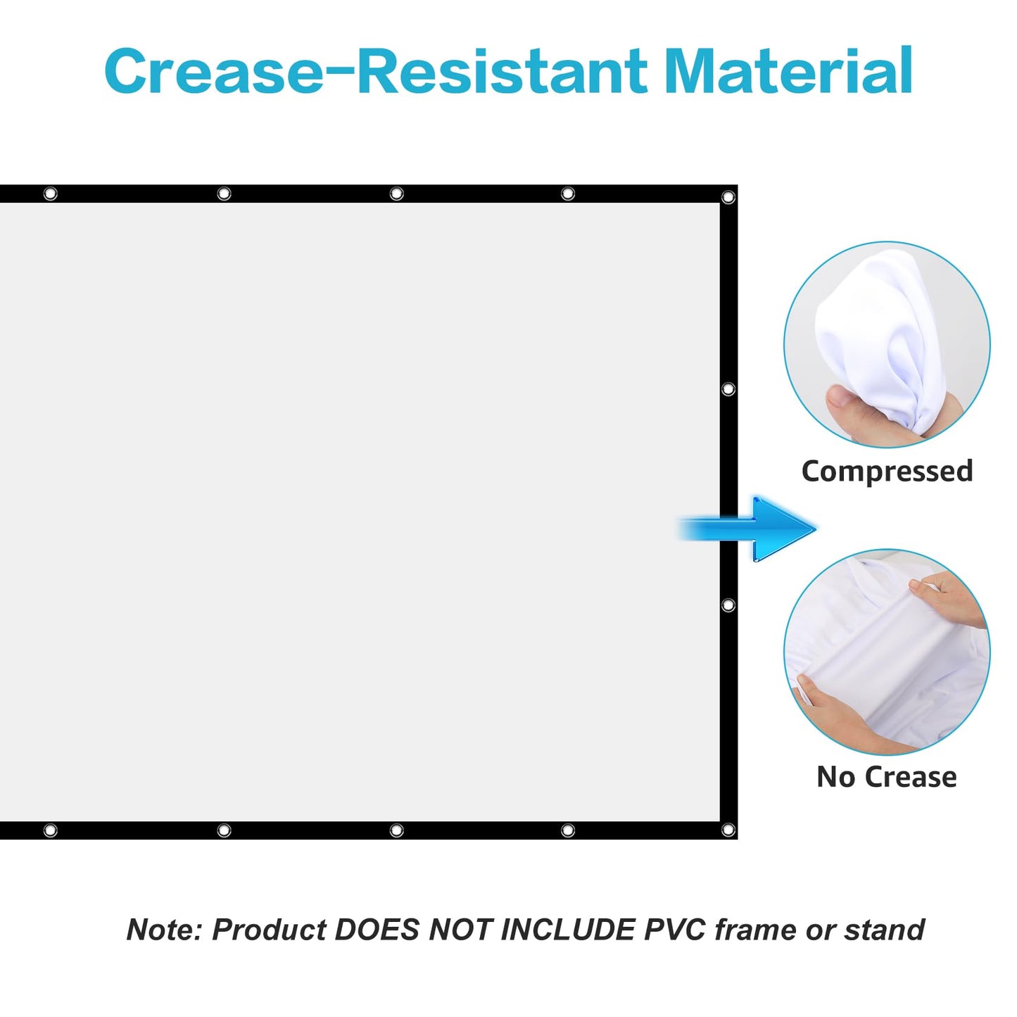 Taotique Projector Screen 120 inch, Movie Projector Screen 16:9 Foldable and Portable Anti-Crease Indoor Outdoor Projection Double Sided Video Projector Screen for Home, Party, Office, Classroom