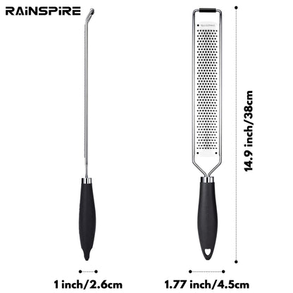 Upgraded Citrus Lemon Zester Grater, Easy Clean Dishwasher Safe, for Ginger Garlic Parmesan Cheese, 304 Stainless Steel Blade, Protect Cover, Baking Supplies, Black