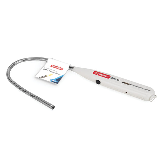 Camco Olympian GM-3X Adjustable Flame Gas Match - Features Windproof Continuous Ignition & Slender Design Equipped with Safety Lock - Refillable with Butane Lighter Fluid (57549)