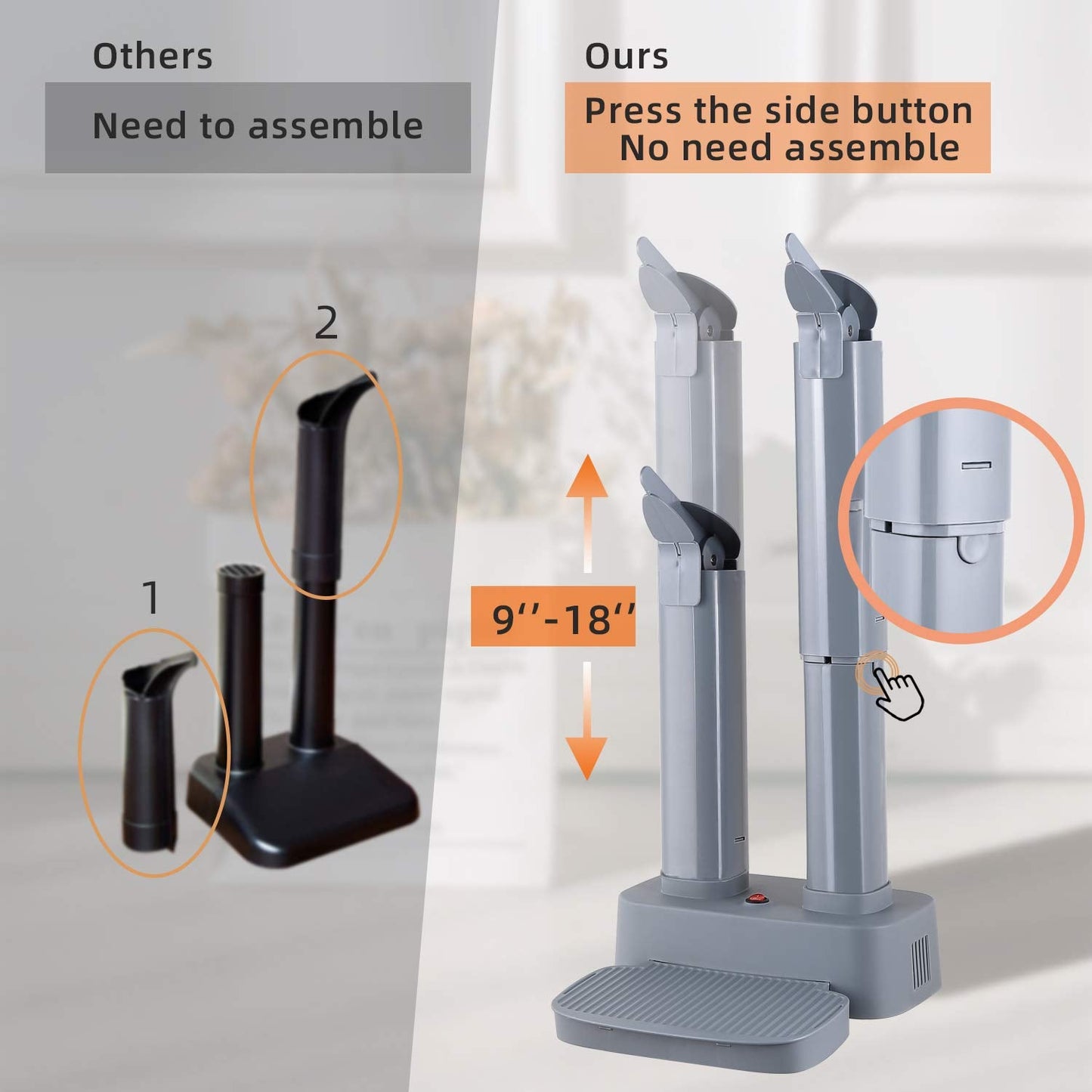 Shoe Dryer, Ohuhu Heavy Duty Boot Dryer for Work Boots - Boot Warmer Glove Dryer with Heat Blower Portable Ski Boot Heaters Overheat Protection Constant Temperature Space Saving Super Quiet Best Gifts