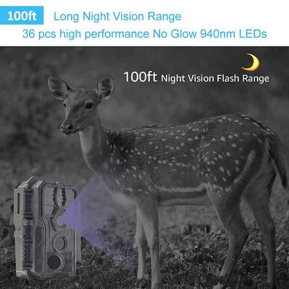 GardePro A50 Trail Camera, 4K 64MP, New-Gen Image Technology, Ultra-Low Light Sensitivity Sensor, Night Vision, Motion Activated