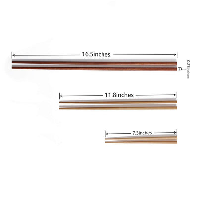 Donxote Wooden Noodles Kitchen Cooking Frying Chopsticks 16.5 Inches Brown Extra Long Set of 2 Pairs