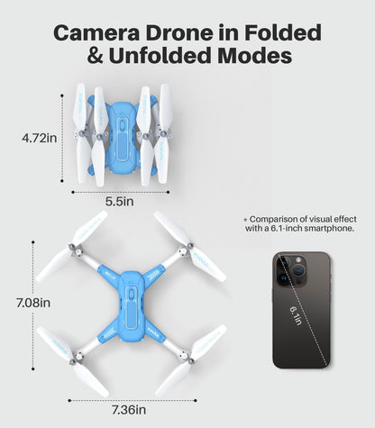 SYMA Drone with Camera 1080P HD FPV Foldable Drone for Kids and Adults, Quadcopter Toys Gifts with Optical Flow Positioning, 90°Adjustable Lens, 3D Flip, One Key Function, Headless Mode