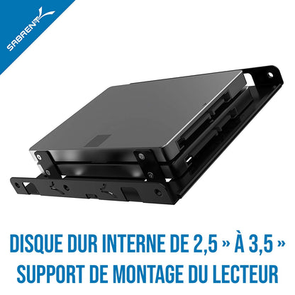 SABRENT 3.5 Inch to x2 SSD / 2.5 Inch Internal Hard Drive Mounting Kit [SATA and Power Cables Included] (BK-HDCC)