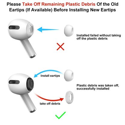 [3 Pairs] Replacement Ear Tips for Airpods Pro and Airpods Pro 2nd Generation with Noise Reduction Hole, Silicone Ear Tips for Airpods Pro with Portable Storage Box and Fit in The Charging Case(S/M/L)