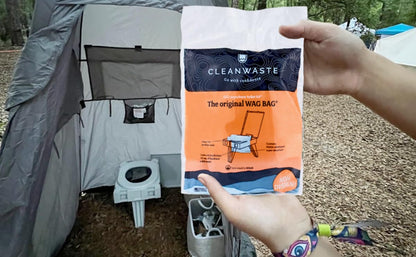 Cleanwaste GO Anywhere Portable Folding Toilet - Plus Bonus Original Wag Bag Kit