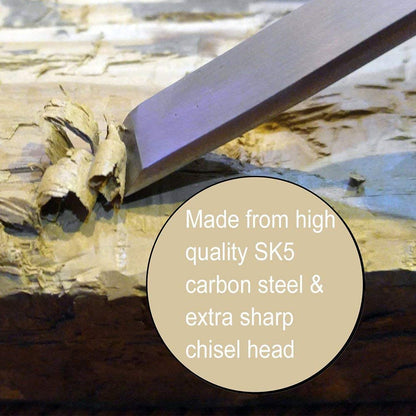 Chiyuehe Professional Wood Carving Chisel Set - 12 Piece Sharp Woodworking Tools w/Carrying Case - Great for Beginners