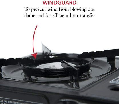 Gas One Portable Butane Camping Stove with Case: Automatic Ignition, Precise Heat Control - Camping & Tailgating and Outdoor Cooking