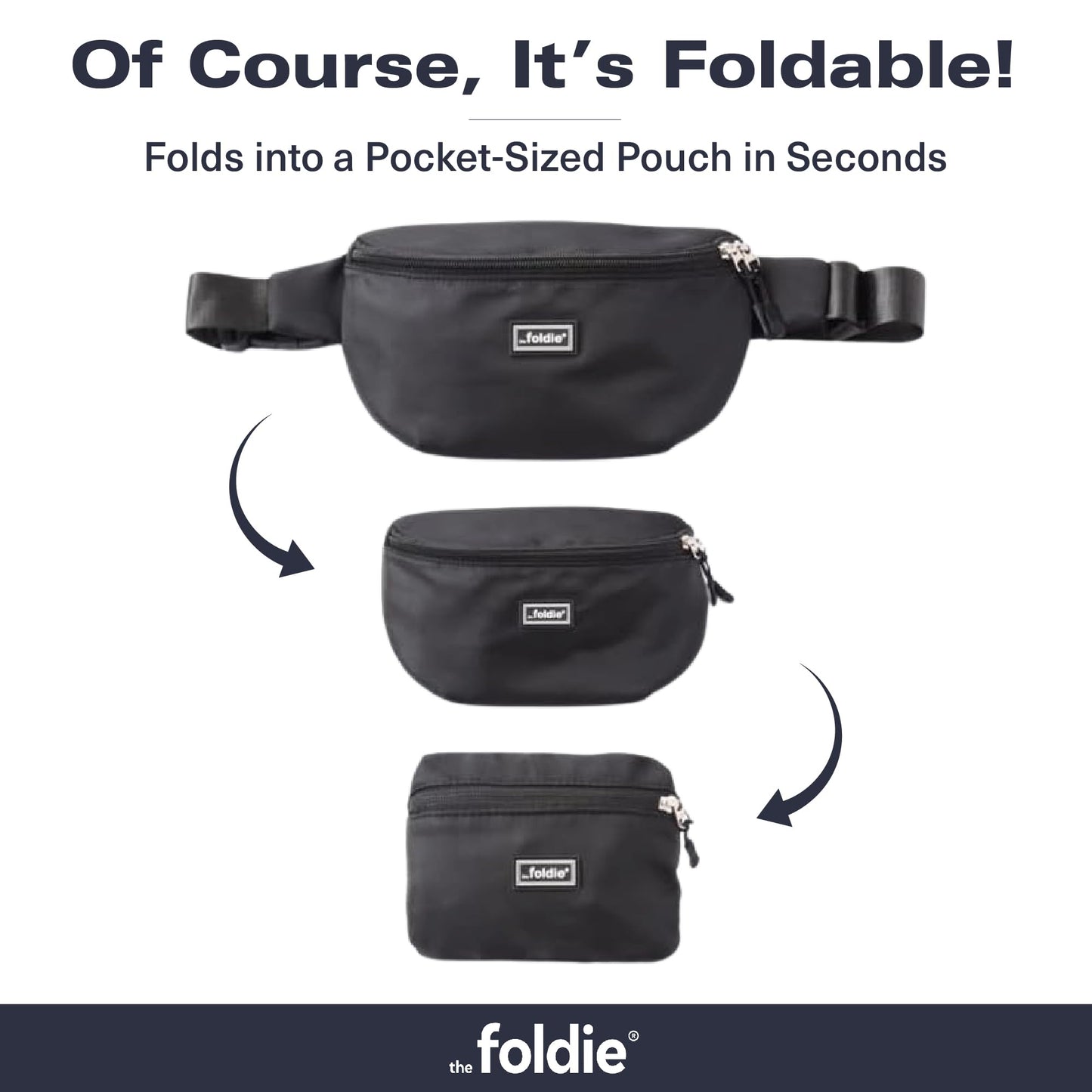 The Foldie Foldable Crossbody Bags for Women & Men - Anti-Theft RFID-Safe Fanny Pack with Smart Lockable Zippers and Cut-Resistant Strap - Lightweight Waist Pack for Travel & Everyday Use - Yellow