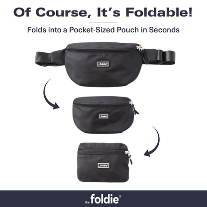 The Foldie Foldable Crossbody Bags for Women & Men - Anti-Theft RFID-Safe Fanny Pack with Smart Lockable Zippers and Cut-Resistant Strap - Lightweight Waist Pack for Travel & Everyday Use - Yellow