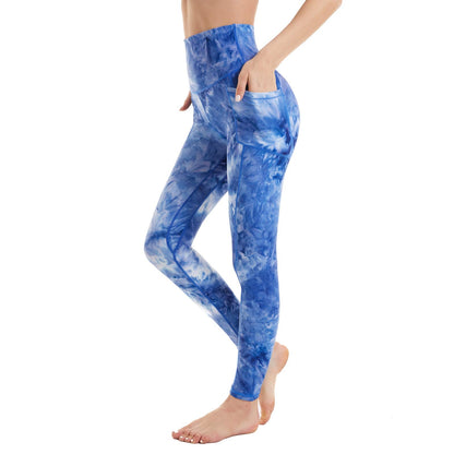 ccko Leggings for Women with Pockets, Womens Yoga Pants Tie Dye Stretch Workout Leggings High Waist Tummy Control, Tie Dye 10, L