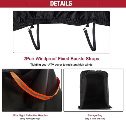 UTV Cover 2 Seater Waterproof Outdoor,Side by Side ATV Covers,Durable Anti-UV All Weather Protection, Compatible with Polaris Ranger RZR Can-am Defender Yamaha Honda Pioneer,115" Lx59 Wx74.8 H