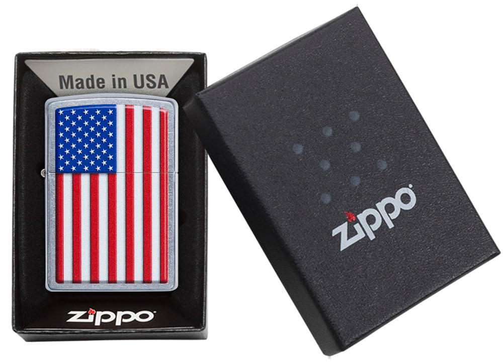 Zippo Patriotic Street Chrome Pocket Lighter