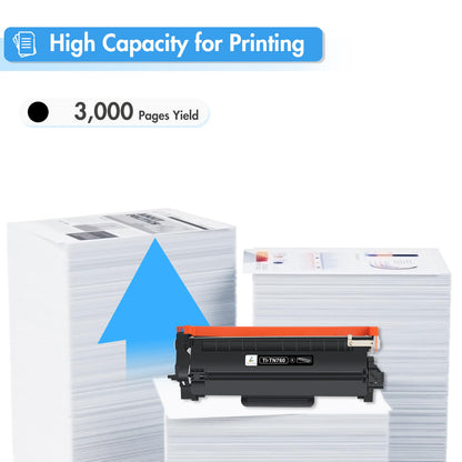 TN760 TN730 Toner for Brother Printer: Compatible for Brother TN 760 730 TN-730/TN-760 High Yield Black for MFC-L2710DW MFC-L2750DW HL-L2350DW HL-L2395DW DCP-L2550DW HL-L2390DW HL-L2370DW 4-Pack