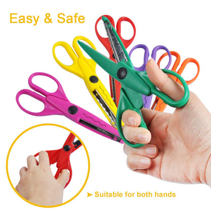 UCEC Craft Scissors - Decorative Edge, 6 Pack Extended Pattern Scissors with Different Designs, Fun for Kids, Teachers, Crafts, Scrapbooking, DIY Photos, Album