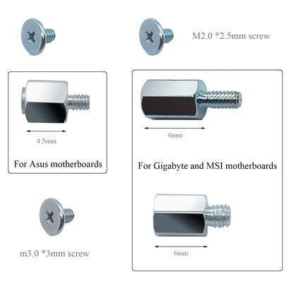 SGTKJSJS m.2 ssd Screws Kit, Nvme M2 Screws Suitable for Asus ASRock Gigabyte MSI Motherboard & Nvme SSD